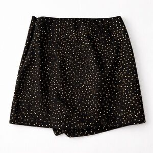 & Other Stories Black Gold Speck Mini Skirt Size 6 A-Line Party Zip